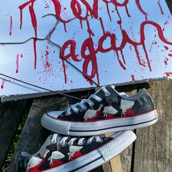 Converse Roe vs Wade Abortion Rights Sneakers Handmaid’s Tale Design. W-7 M 5 - Picture 6 of 9